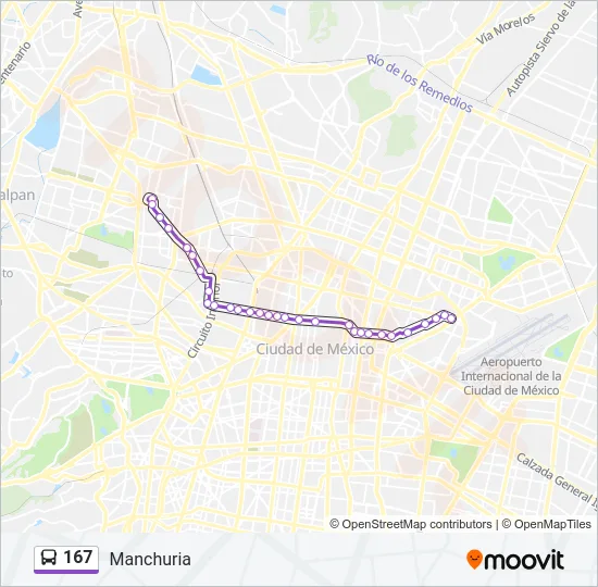 167 Bus Line Map
