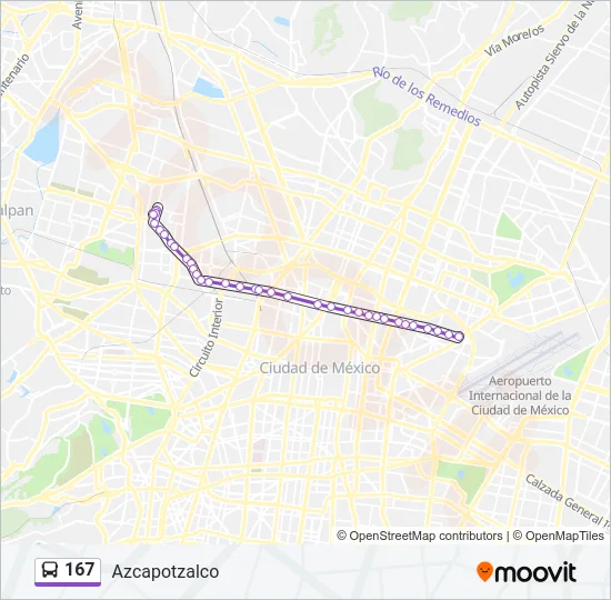 167 Bus Line Map
