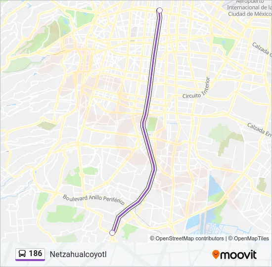 186 Bus Line Map