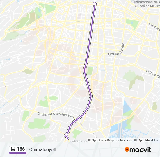 186 Bus Line Map