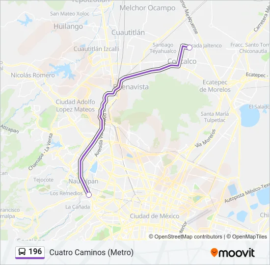 196 Bus Line Map