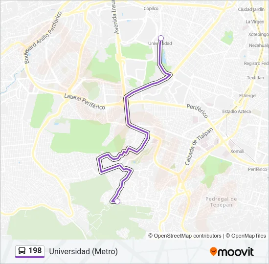 198 Bus Line Map