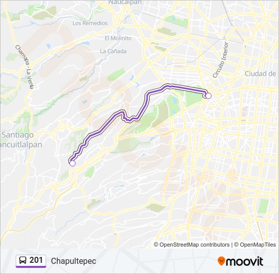 Mapa de 201 de autobús