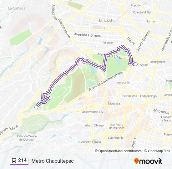 214 Bus Line Map