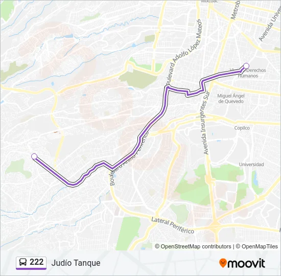 222 Bus Line Map