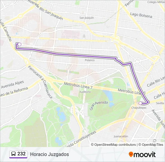 232 Bus Line Map