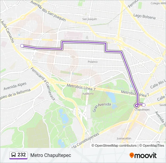 232 Bus Line Map