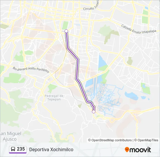 235 Bus Line Map