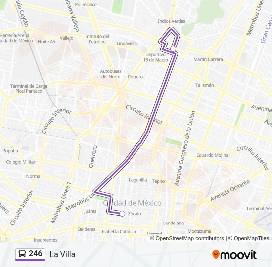 246 Bus Line Map