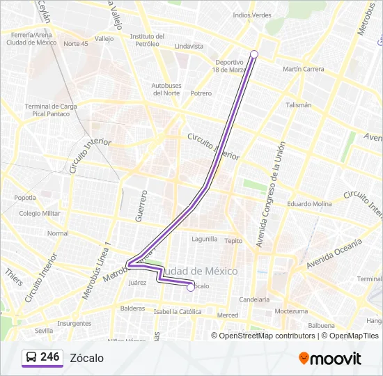 246 Bus Line Map