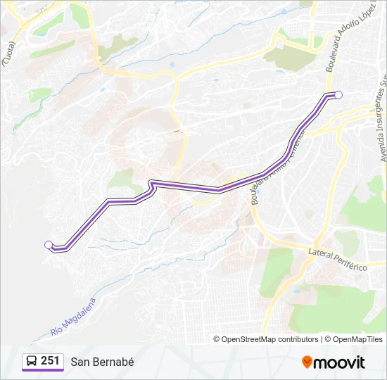 251 Bus Line Map
