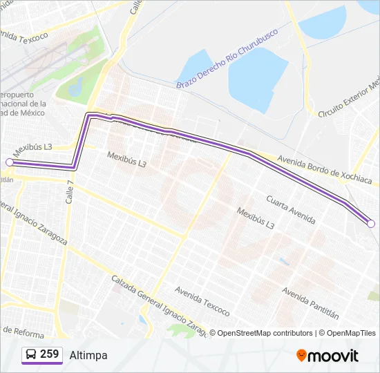 259 Bus Line Map