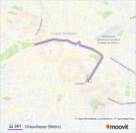 261 Bus Line Map