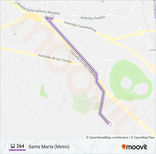 264 Bus Line Map