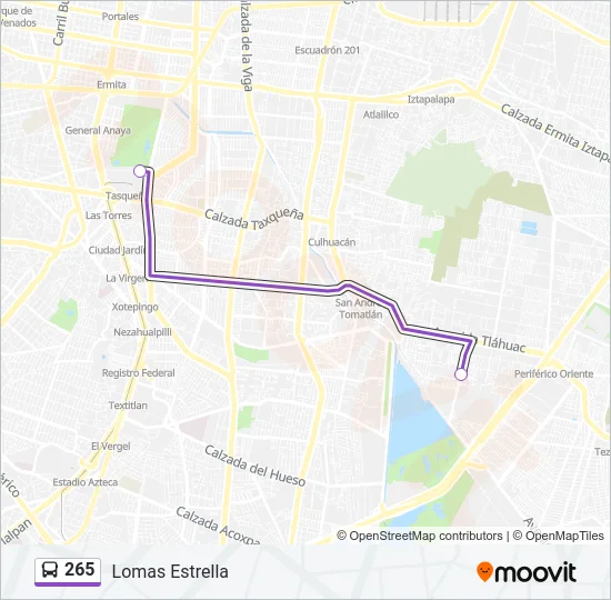 265 Bus Line Map