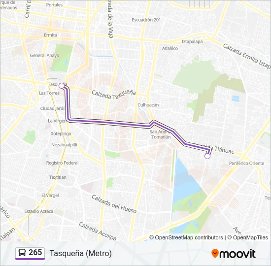 265 Bus Line Map