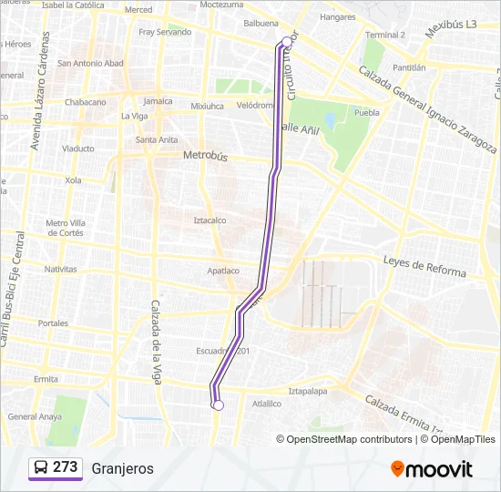 273 Bus Line Map