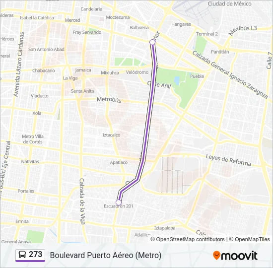 273 Bus Line Map