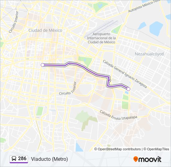 286 bus Line Map