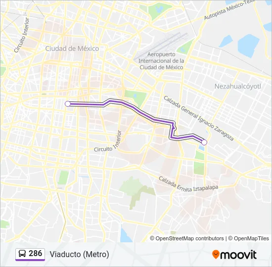 286 Bus Line Map