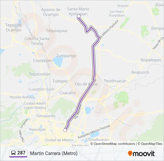 287 Bus Line Map