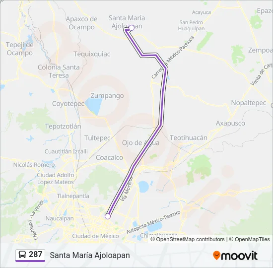 287 Bus Line Map