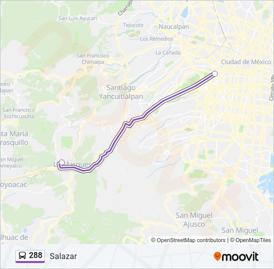 Mapa de 288 de autobús