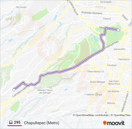 295 Bus Line Map