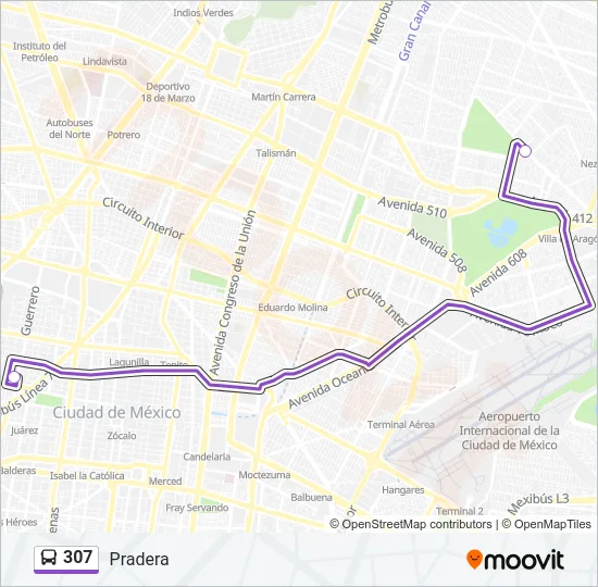 307 Bus Line Map