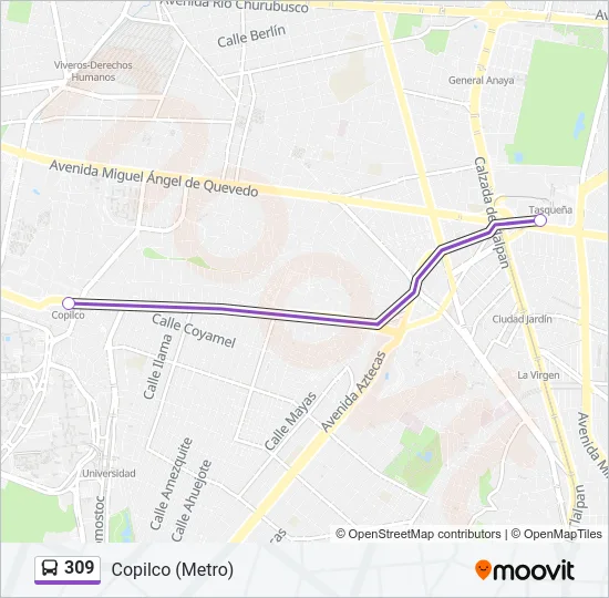 309 Bus Line Map