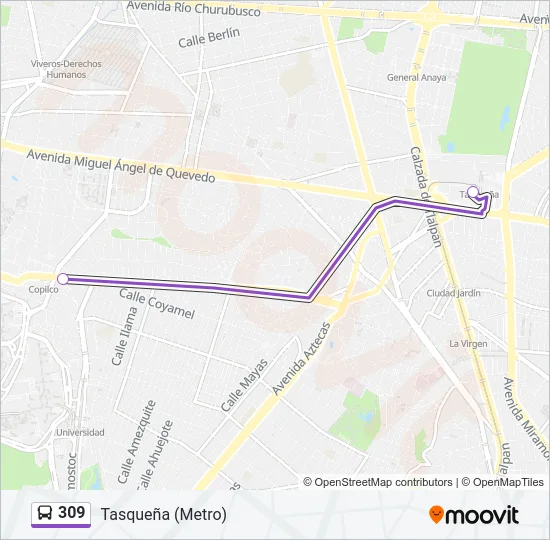 309 Bus Line Map