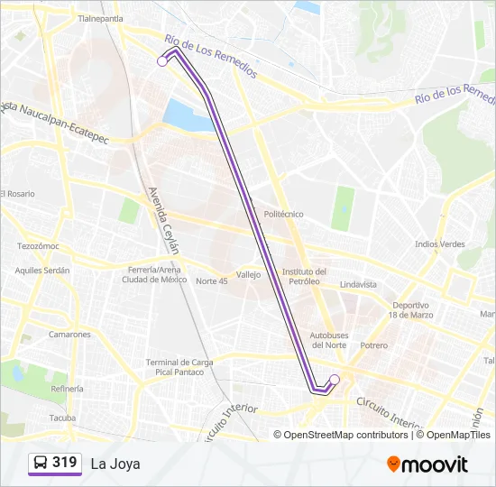 319 Bus Line Map