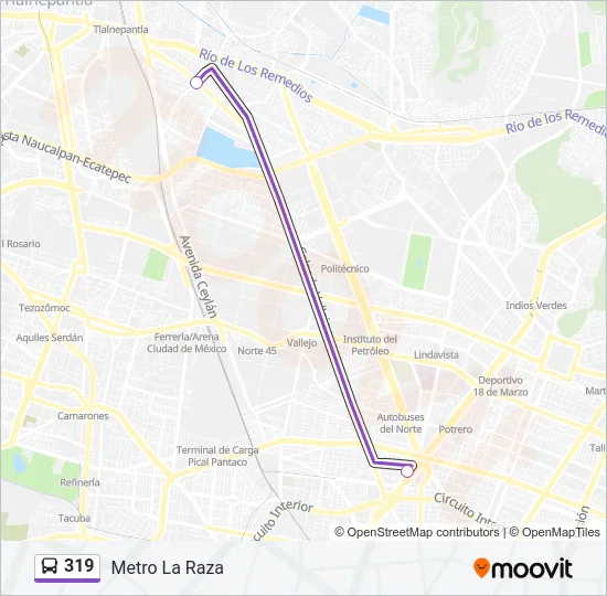 319 Bus Line Map