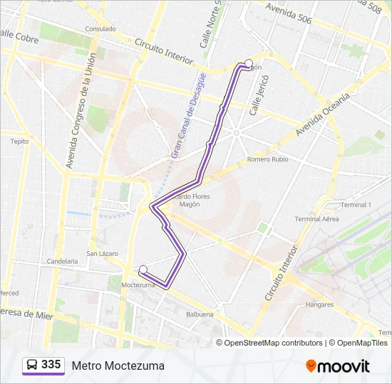 335 Bus Line Map