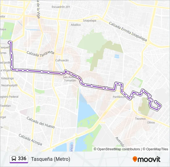 336 Bus Line Map