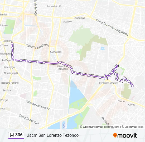 336 Bus Line Map