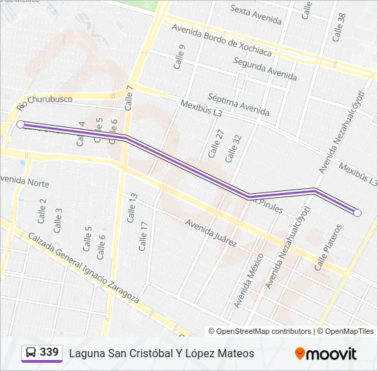 339 Bus Line Map