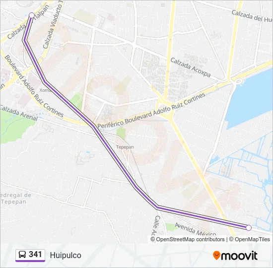 341 Bus Line Map