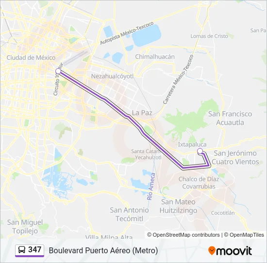 347 Bus Line Map