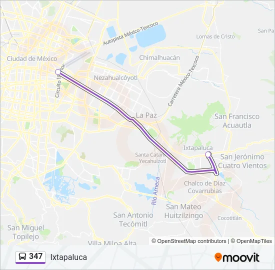 347 Bus Line Map