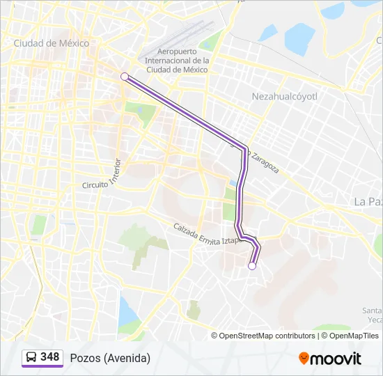 348 Bus Line Map