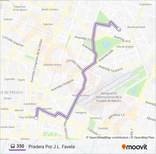 350 Bus Line Map