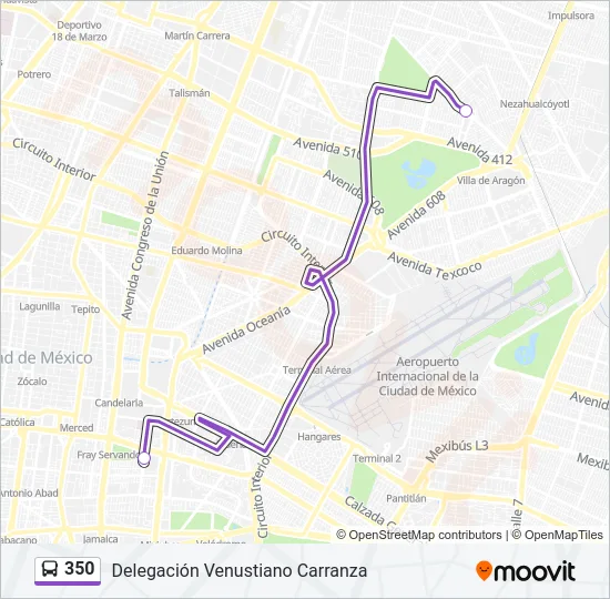 350 Bus Line Map