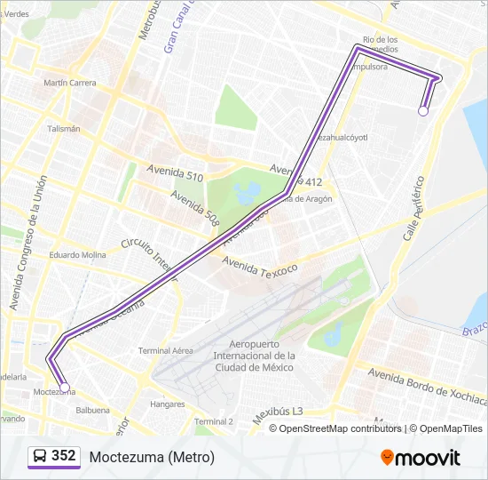 352 Bus Line Map