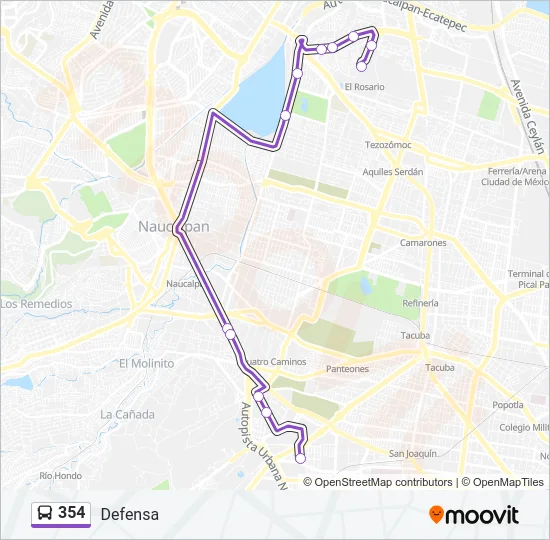 354 Bus Line Map