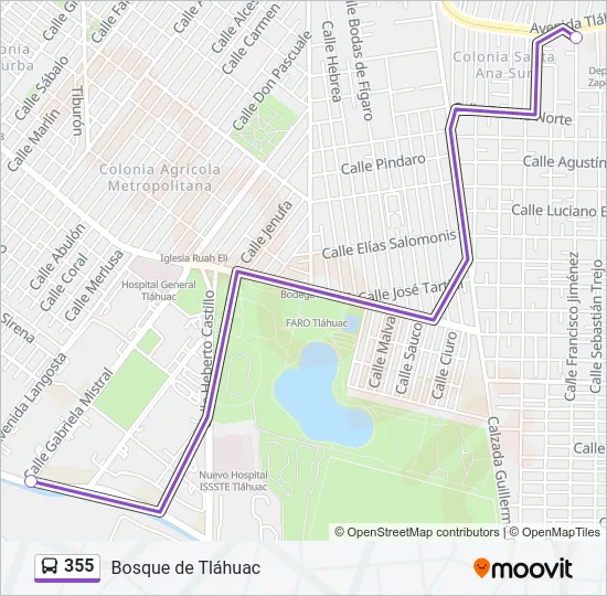 355 Bus Line Map