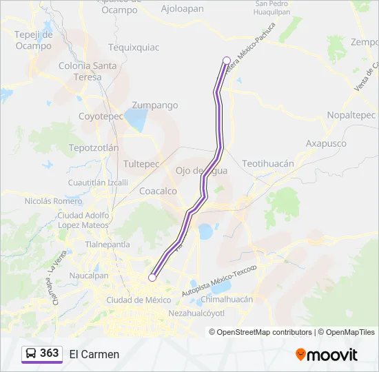 363 Bus Line Map