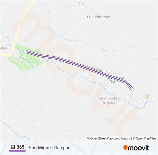 365 bus Line Map