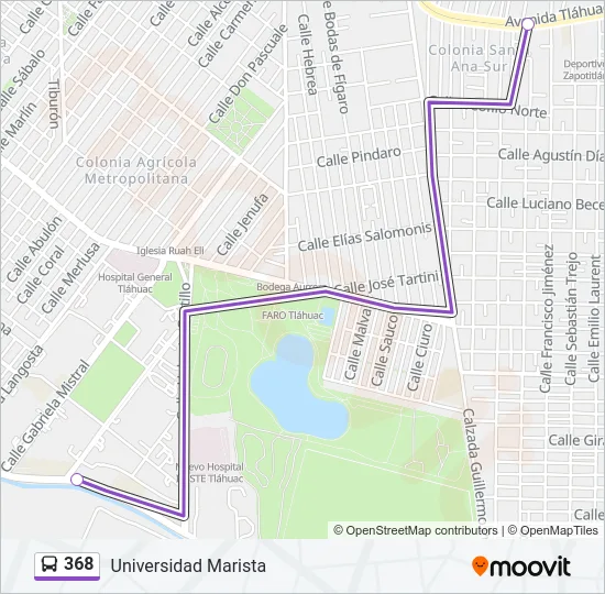 368 Bus Line Map