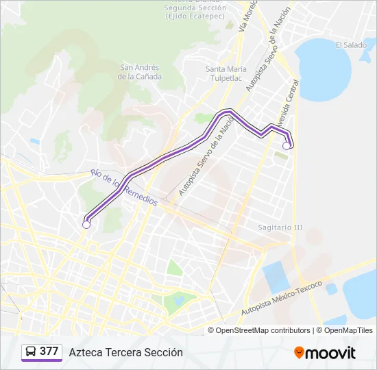 377 Bus Line Map